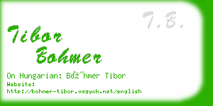 tibor bohmer business card